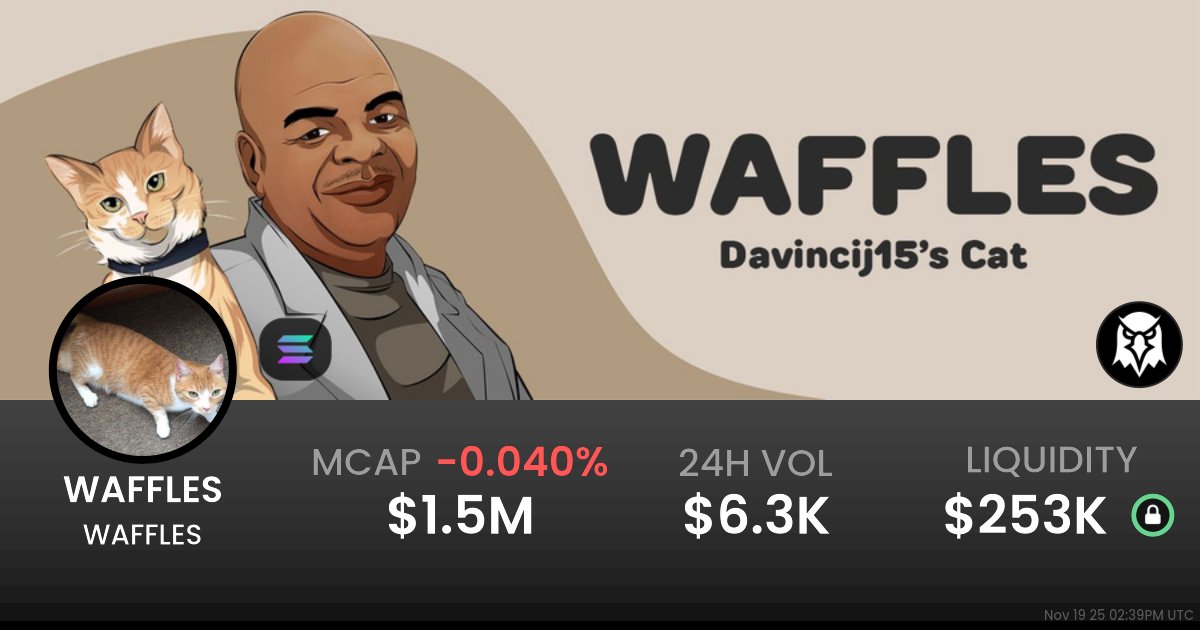 TheRealBeretta's tweet card. $0.001593 WAFFLES (WAFFLES) realtime price charts, trading history and info - WAFFLES / SOL on Solana / Raydium