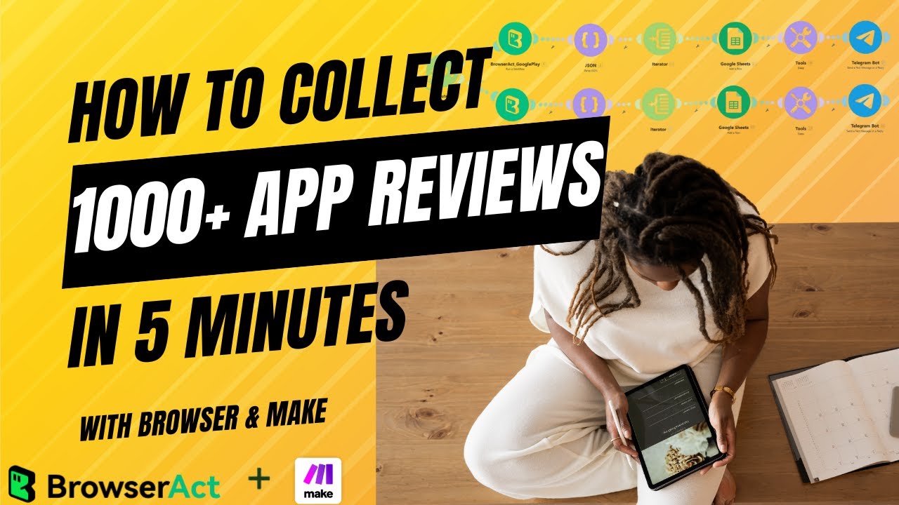 browseract's tweet card. How to Collect 1000+ App Reviews Instantly with BrowserAct & Make