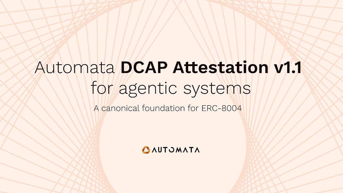 AutomataNetwork's tweet card. TL;DR: Automata today maintains the most complete, production-ready verifier suite across Intel, AMD, and Nitro TEEs. DCAP Attestation…