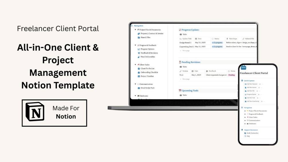 PrachiNotion's tweet card. 🎯 Client Portal OS A premium $99 Notion template to streamline how you onboard, manage, and deliver client work — all in one place.➊ What is this?This is an all-in-one Client Portal template built...