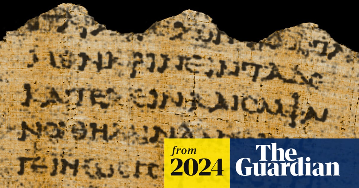 textandbytes's tweet card. Researchers used AI to read letters on papyrus scroll damaged by the blast of heat, ash and pumice that destroyed Pompeii