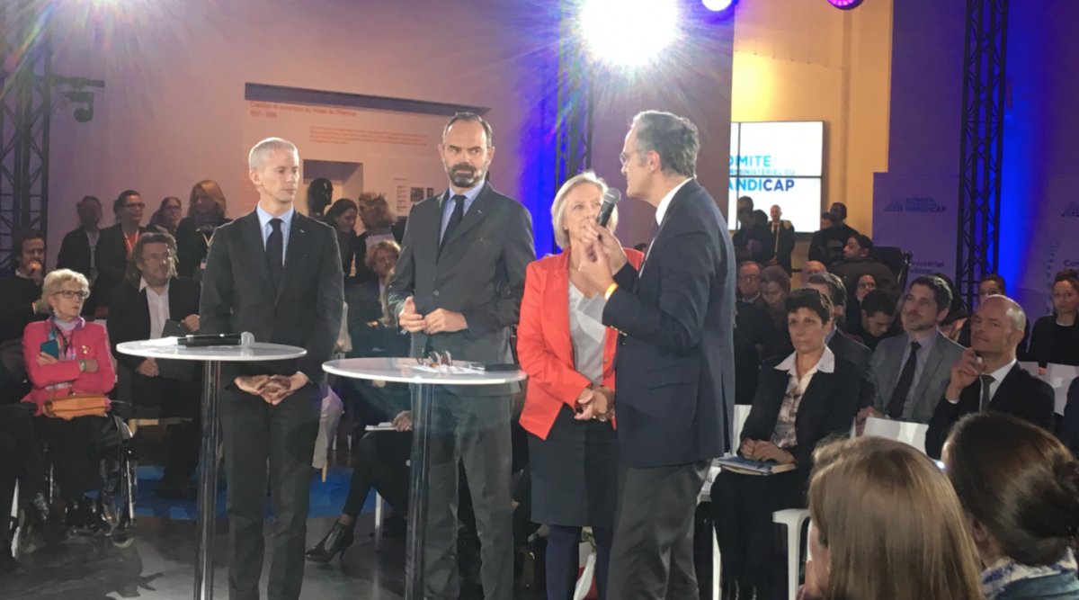 CercleHanditec's tweet card. Roch-Olivier Maistre, président du CSA, Carole Bienaimé Besse, membre du CSA et Sophie Cluzel, secrétaire d'Etat auprès du Premier ministre chargée des Personnes handicapées, se sont réunis à...