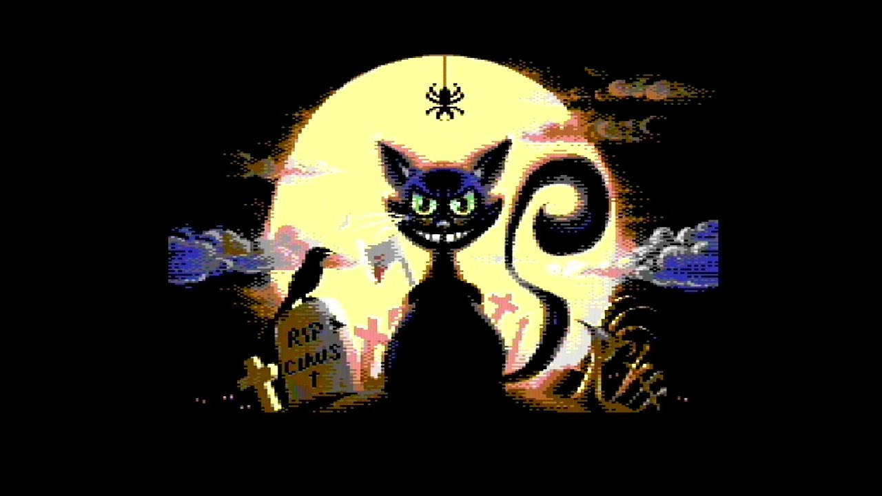 rtiainen's tweet card. Commodore 64 demo: The Pumpkins - All Hallows' Eve (2022)