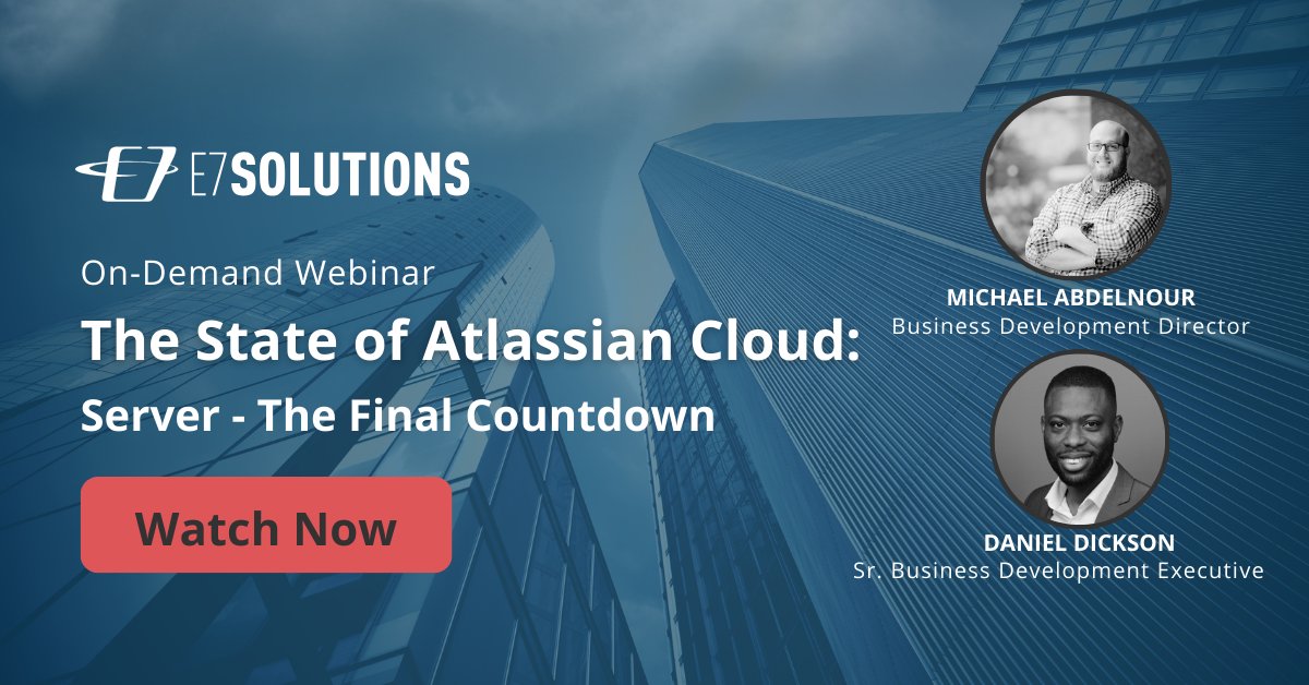 E7Solutions's tweet card. Join us for an insightful webinar on navigating Atlassian Cloud migrations. Learn expert tips and solutions from E7 Solutions.