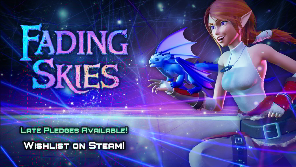 FadingSkiesGame's tweet card. Blending classic 3D platforming with modern action-RPG, Fading Skies takes you on a story-driven adventure full of mystery and magic.