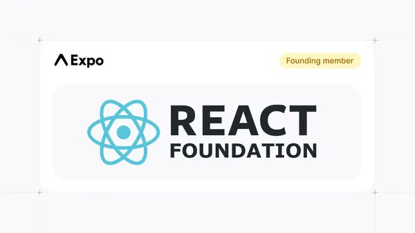 armstrongsf's tweet card. React and React Native now belong to the React Foundation, a new independent home for the ecosystem. Expo is proud to be a founding member.