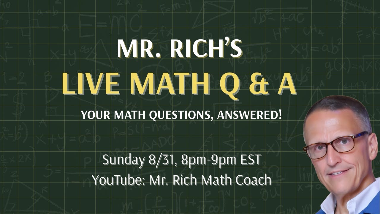 MrRichMathCoach's tweet card. Mr. Rich Live Math Help and Q and A!