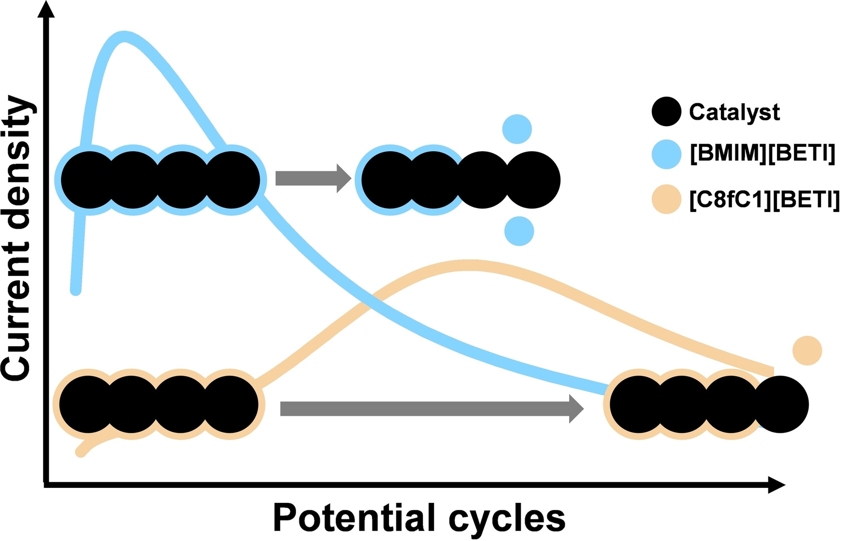 ChemEurope's tweet card. Ionic liquids (ILs) on a Pt-alloy catalyst influence strongly the restructuring during preconditioning. A wetting layer is sufficient to reduce metal dissolution. However, a stable bulk IL layer is...