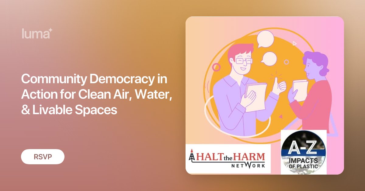 A2ZPlastics's tweet card. Please join Tackling The A-Z Impacts of Plastics and Petrochemicals for our third installment in our series on community rights where we will discuss ways to…