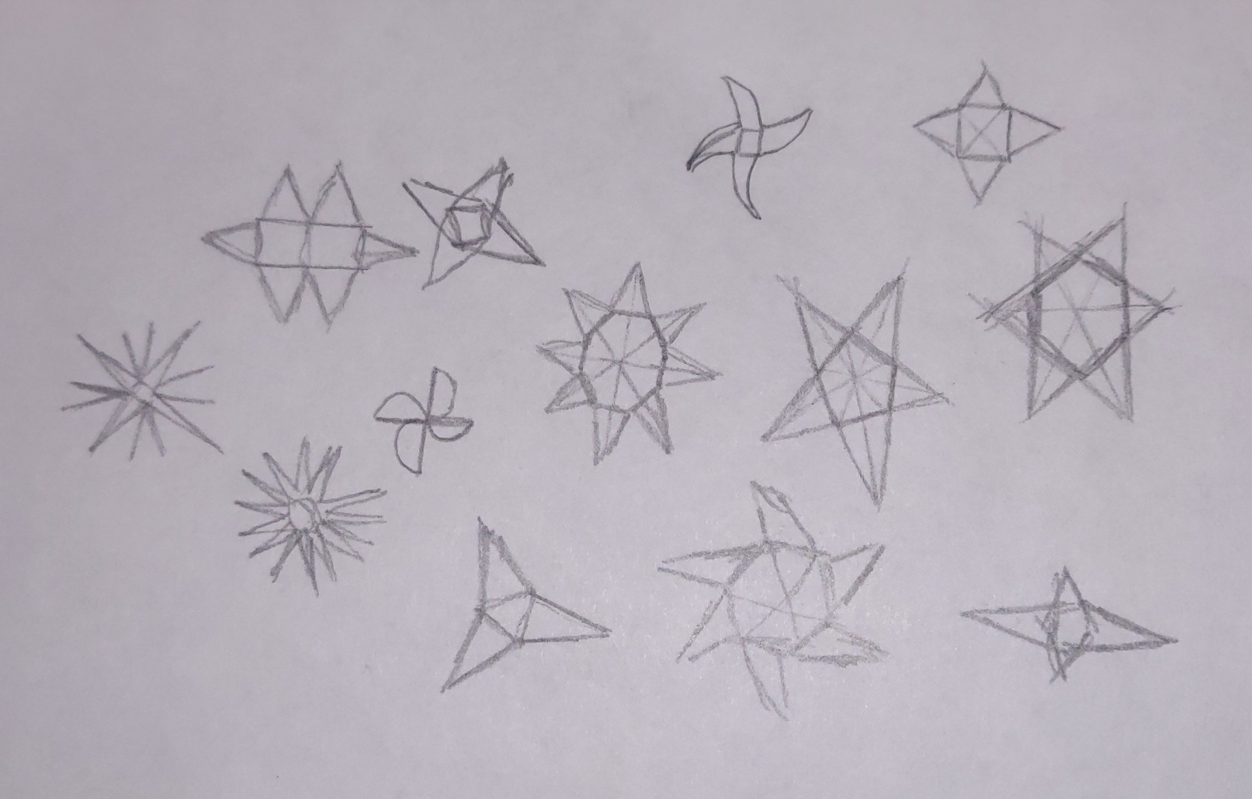 PartFusion's tweet card. Attached: 1 image #Makevember 21: Doodled some star shapes on a piece of paper with a pencil.
