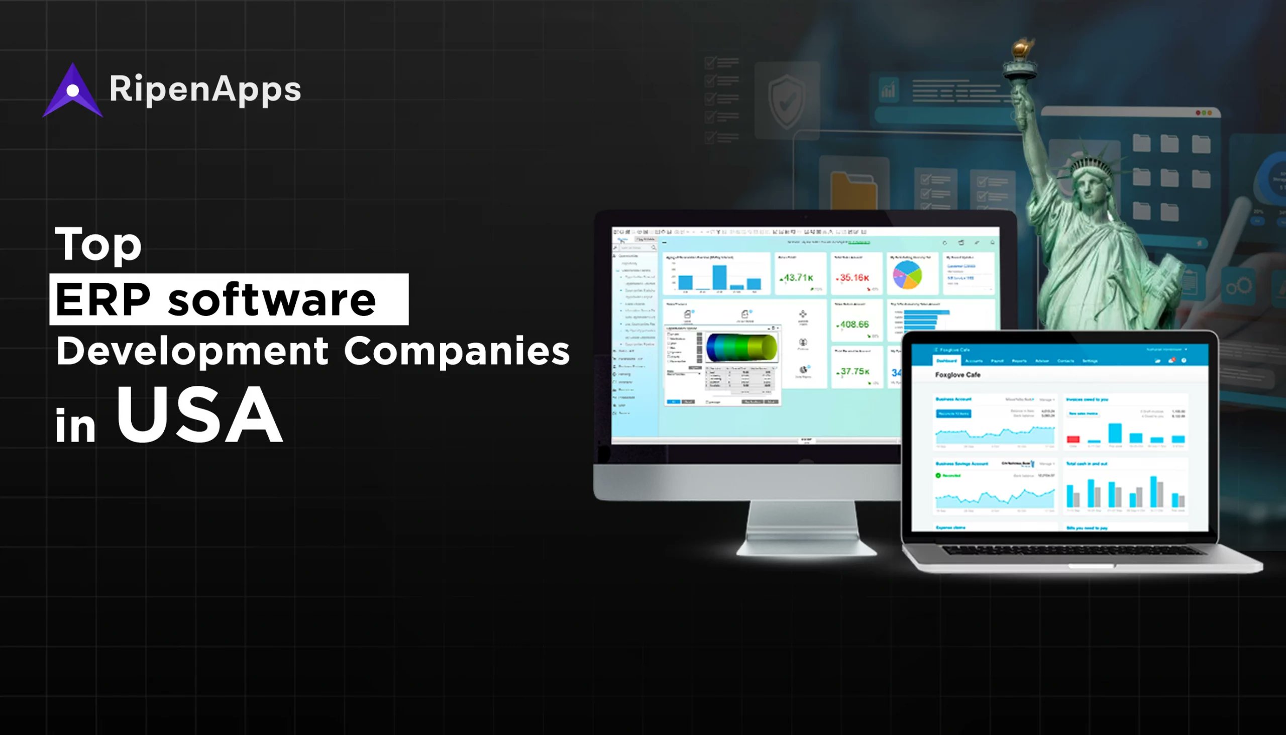 RipenAppsTech's tweet card. Here are the top ERP software development companies in the USA. Check out their expertise and find the right partner to build top-notch ERP solutions.