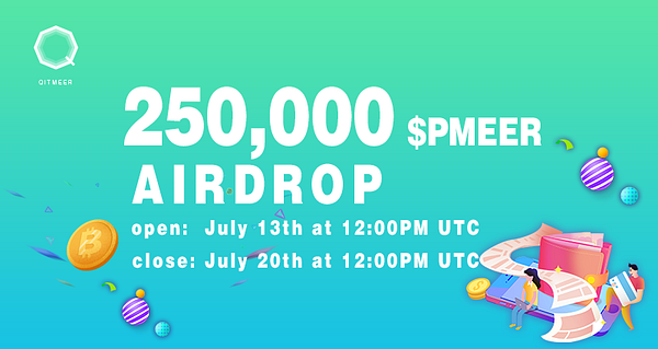 QitmeerNetwork's tweet card. We are pleased to announce that Qitmeer Network will launch an AIRDROP CAMPAIGN.