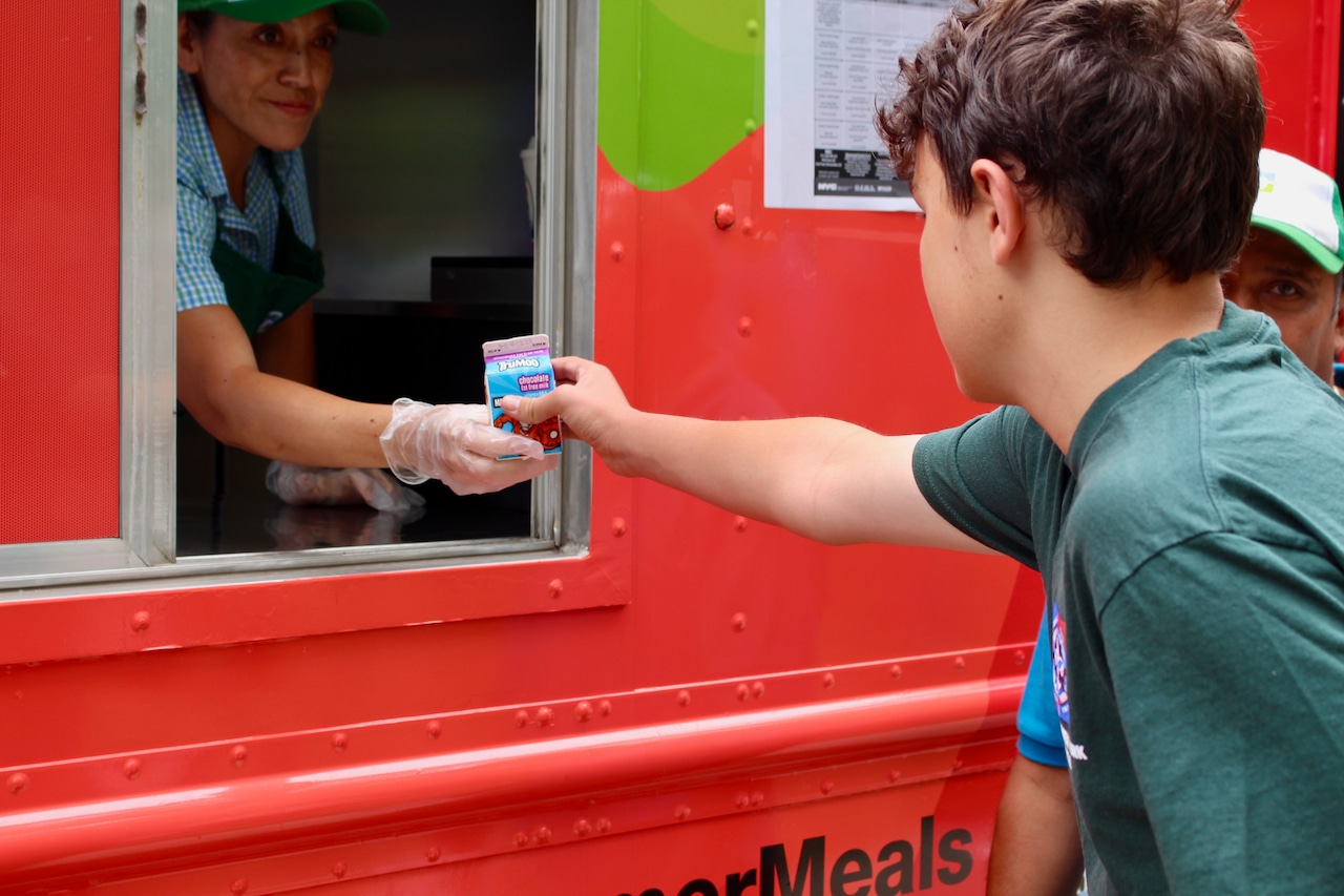 DOEChancellor's tweet card. The food truck, which offers free meals to all youth, will be on Staten Island until Friday, Aug. 29.