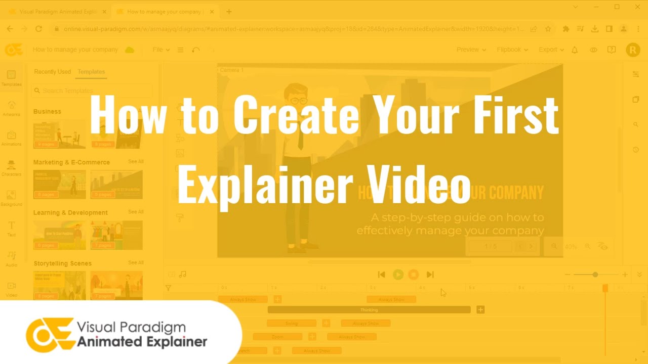 visualparadigm's tweet card. How to Create Your First Explainer Video