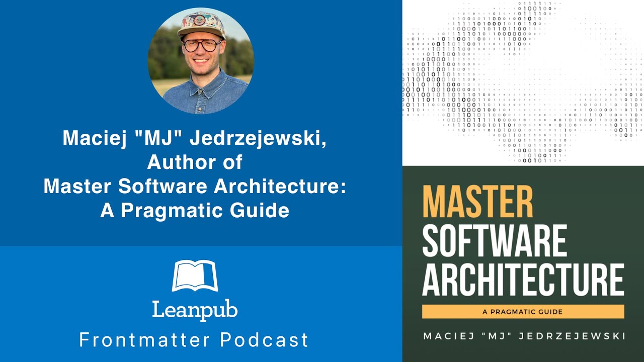 FrontmatterCast's tweet card. Maciej "MJ" Jedrzejewski, Author of Master Software Architecture: A...