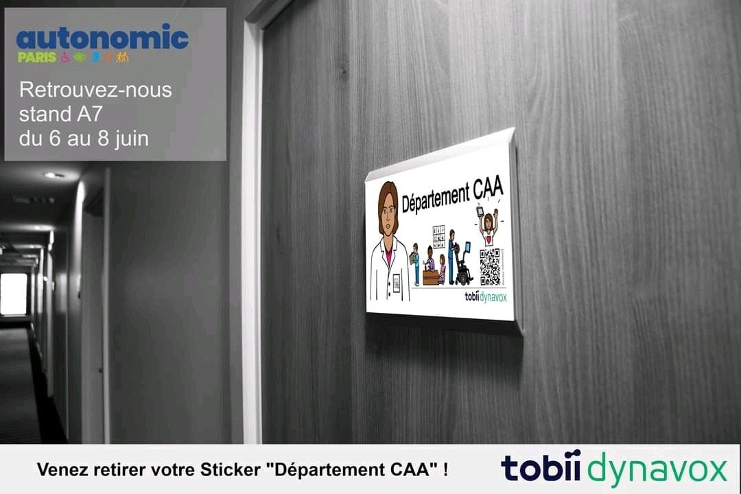 cliryc's tweet card. Retrouvez les innovations en matière d'aides à la communication de TobiiDynavox au salon Autonomic de Paris du mardi 6 au jeudi 8 juin, emplacement A7 Et venez retirer votre sticker "Département CAA"...