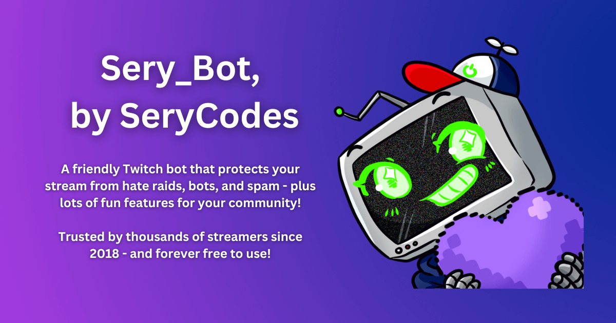 SeryCodes's tweet card. Remove bot follows from your Twitch channel.
