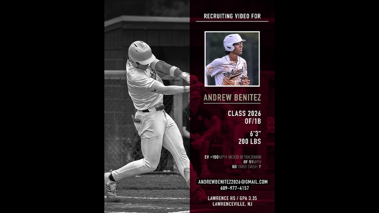 andrewbenitezc's tweet card. Andrew Benitez 2026 OF / 1B Recruiting Video