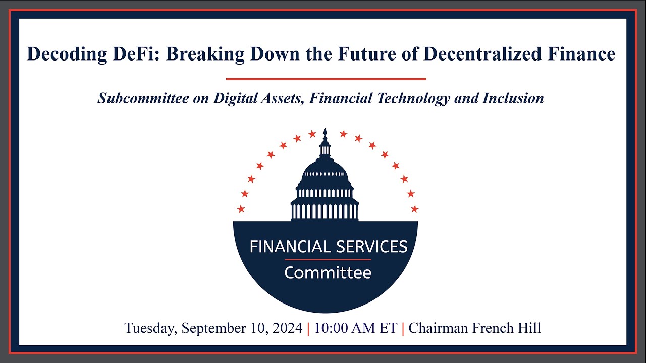 yashashgaurav's tweet card. Hearing Entitled: Decoding DeFi: Breaking Down the Future of Decent...