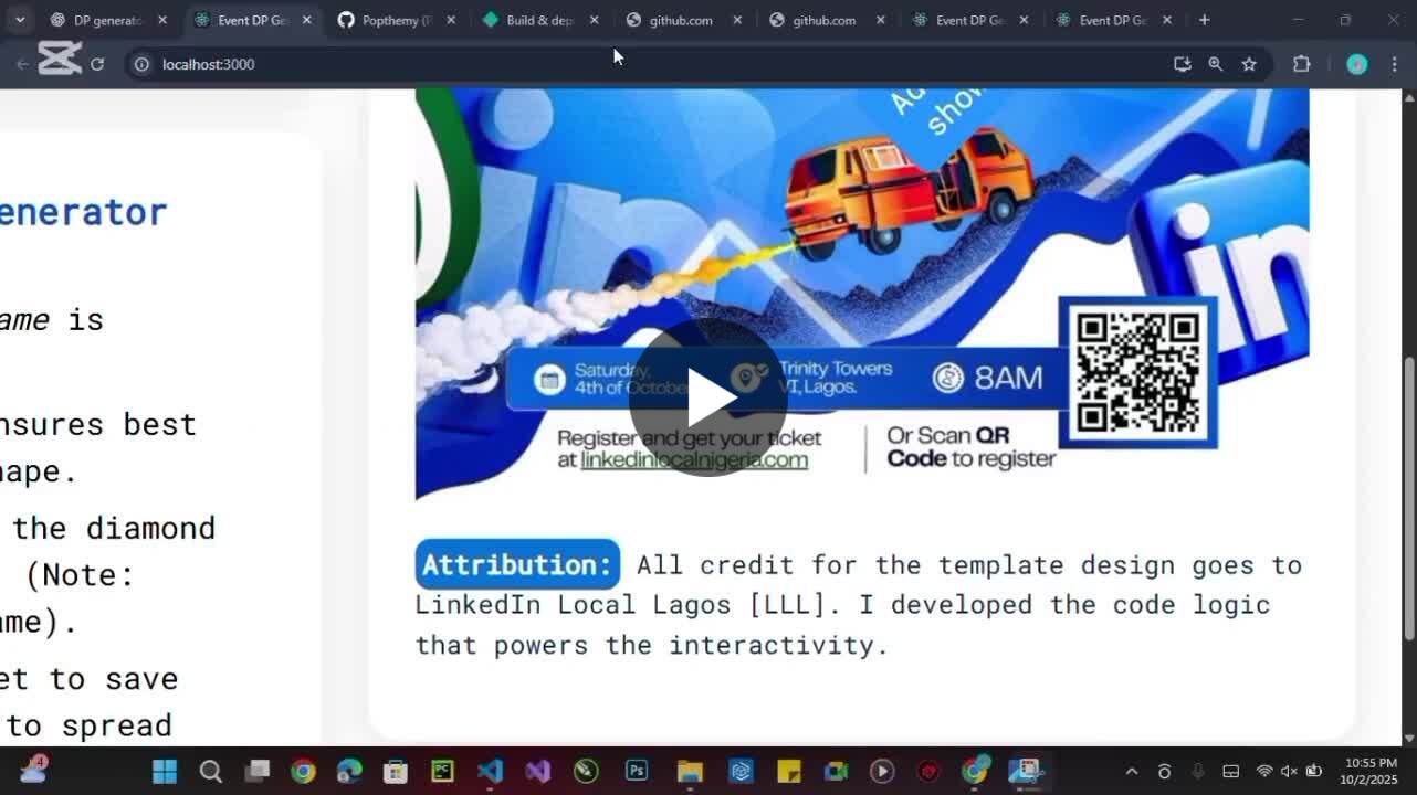 Themy046's tweet card. ✨ Better Late Than Never LinkedIn Local-Nigeria I’ve always wished I could create a DP generator myself, so I finally decided to build one, and what better event to try it out for than LinkedIn Local...