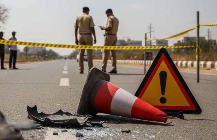 nutanpress's tweet card. દિલ્હી-મુંબઈ એક્સપ્રેસ વે પર સરસવણી ગામ પાસે પાંચ મજૂરો રોડ મેન્ટેનન્સનું કામ કરી રહ્યા હતા - રાષ્ટ્રીય News - Shri Nutan Saurashtra