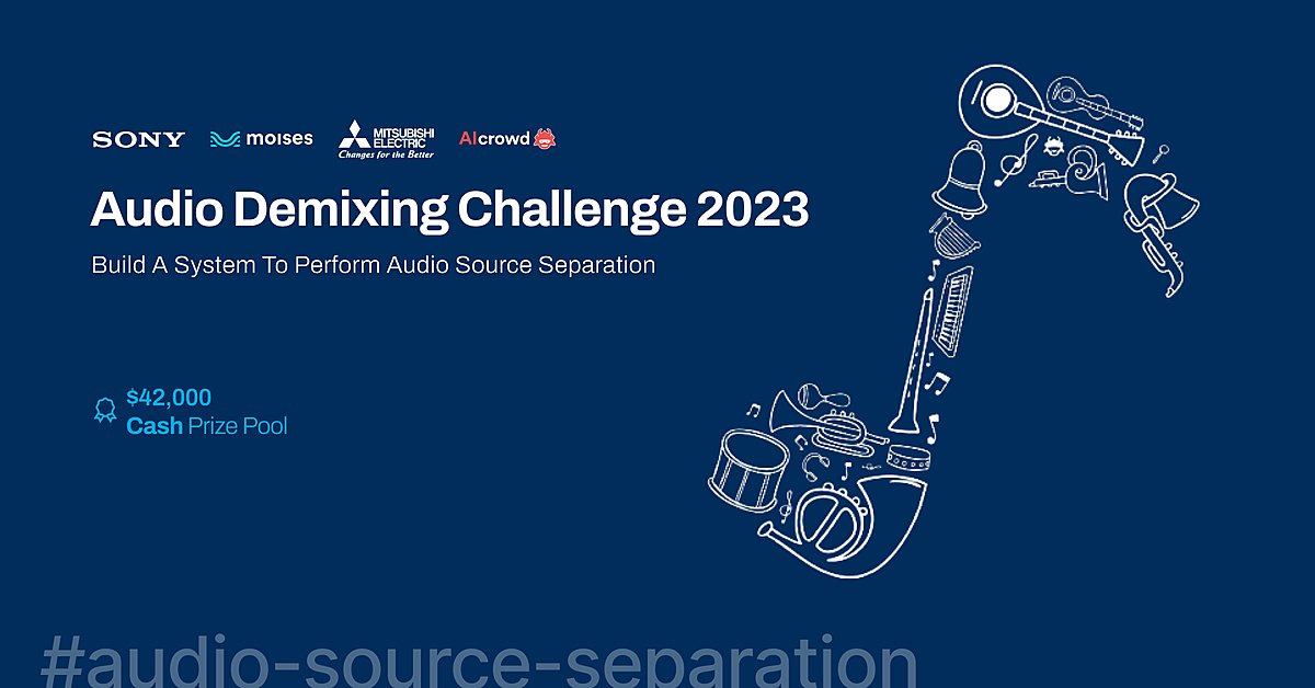 moises_ai's tweet card. Audio Source Separation using AI