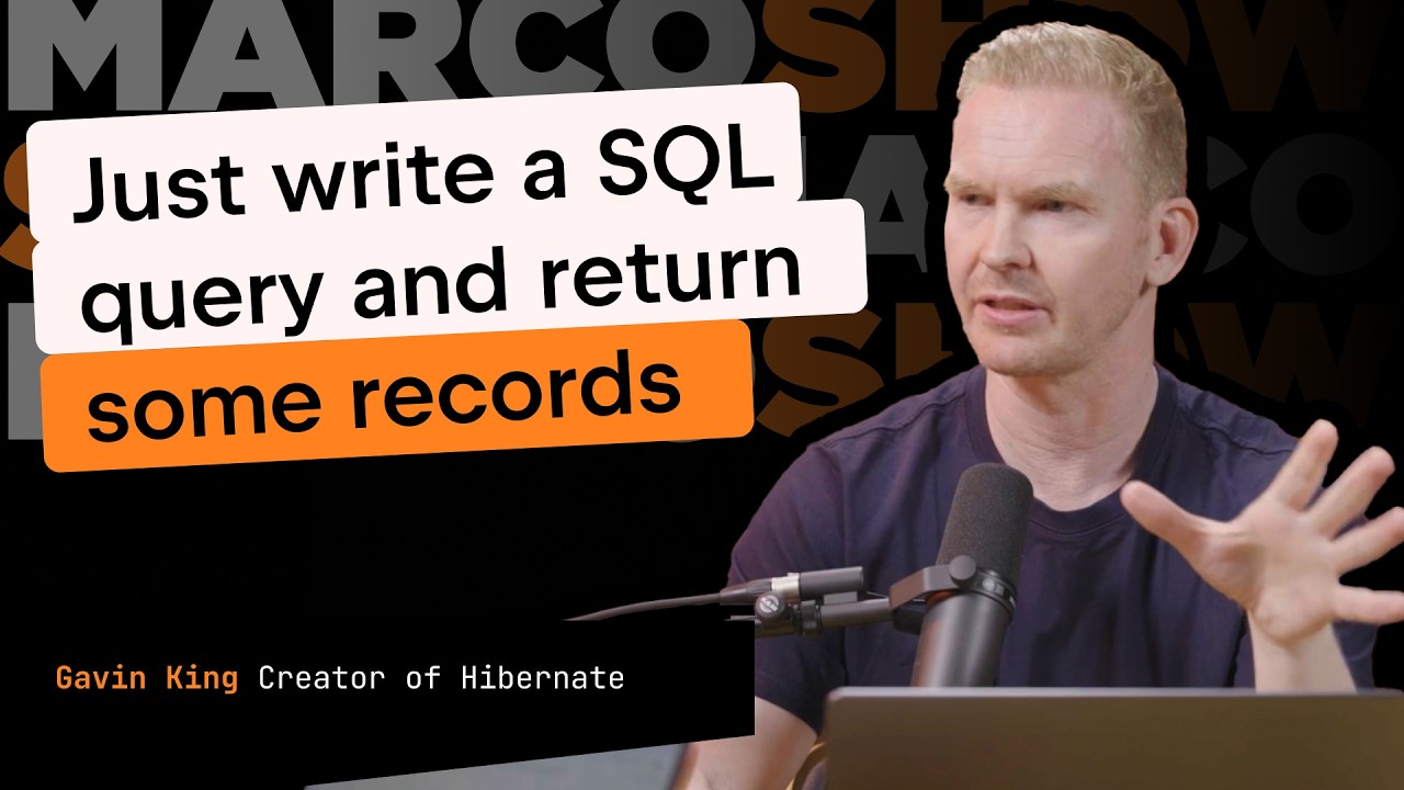 MarcoBehler's tweet card. Hibernate: Myths & Over-Engineering. ORMs vs SQL vs Hexagonal — Gavin...