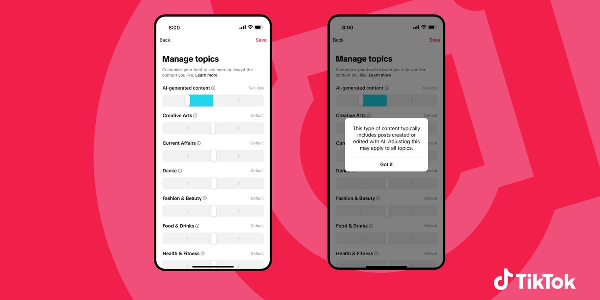 TechInsider's tweet card. TikTok is improving its AI detection and releasing a new tool that lets users choose how often they see AI-generated videos.
