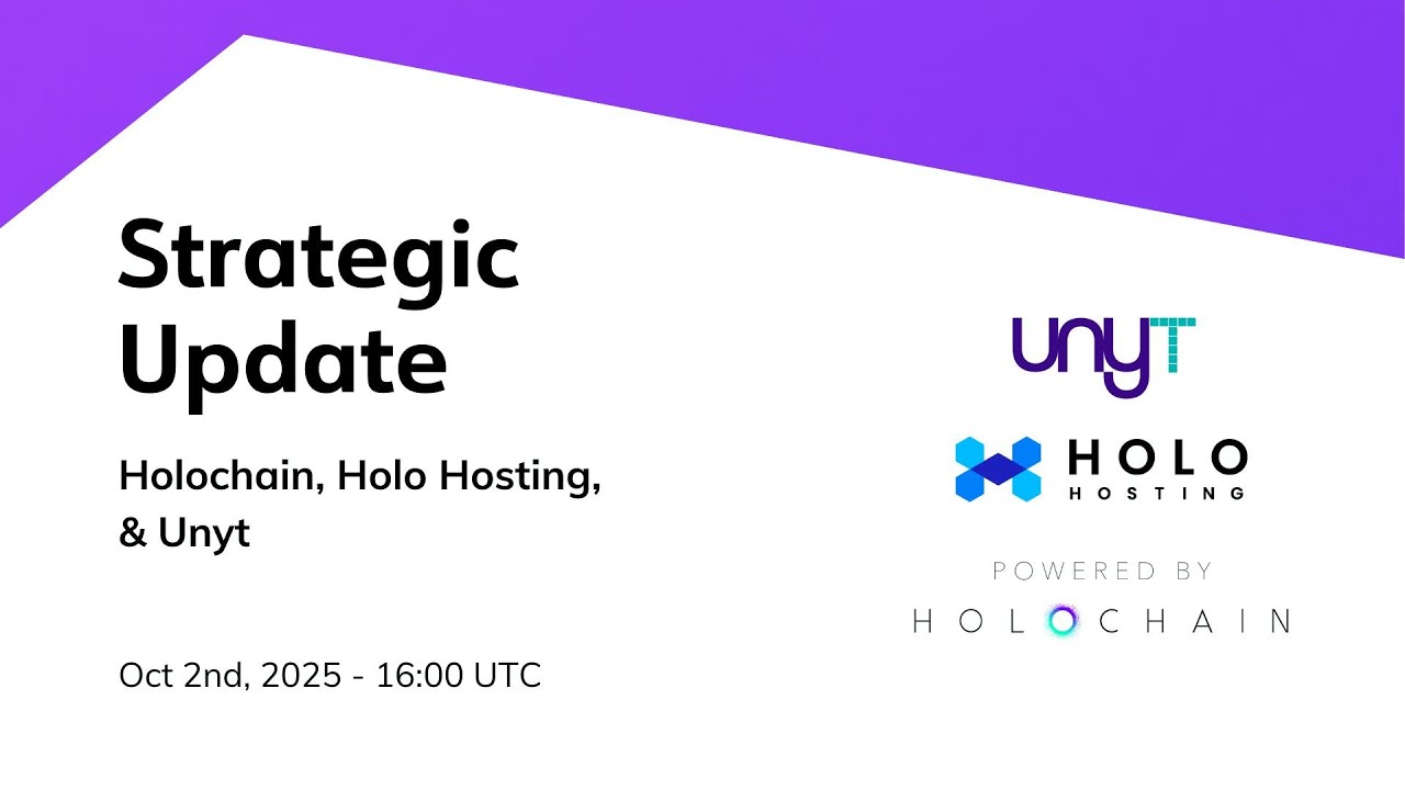 H_O_L_O_'s tweet card. Strategic Update: Holochain, Holo Hosting & Unyt