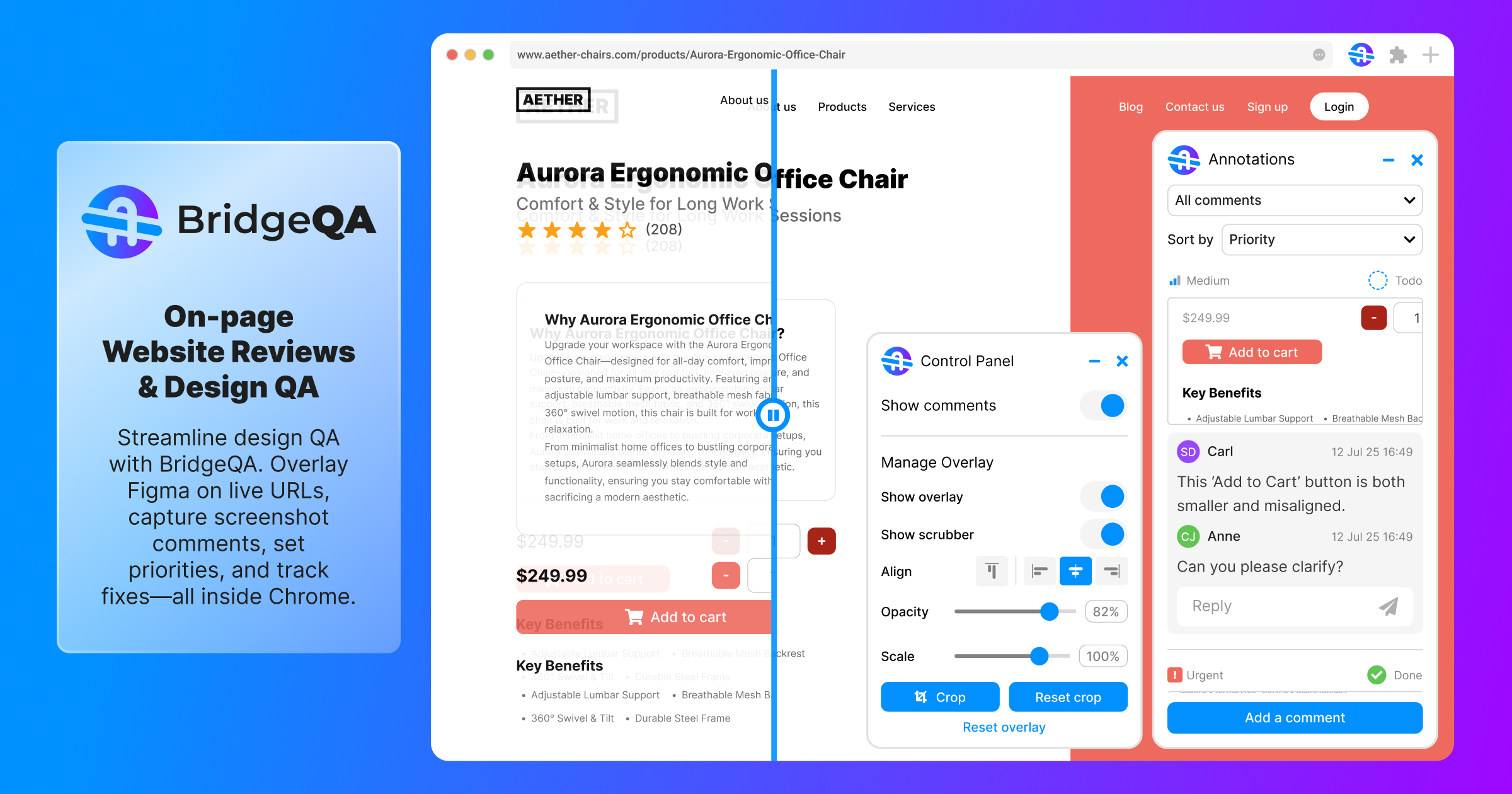 martidsign's tweet card. Overlay Figma frames on live sites, add comments with screenshots, and track progress. Built for designers, PMs & developers to review faster.