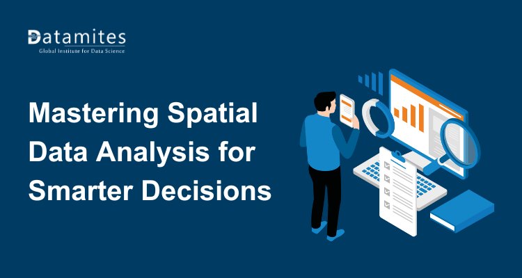 DataMites's tweet card. Master spatial data analysis for smarter decisions using GIS spatial analysis, spatial databases, and advanced tools. Explore applications, challenges, and essential skills to unlock location-based...