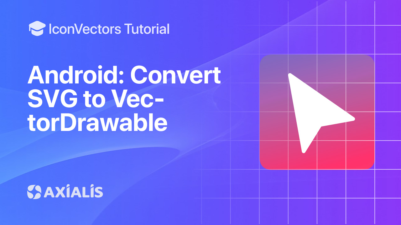 AxialisSoftware's tweet card. Use Vector Asset Studio to import SVGs (from IconVectors) as VectorDrawables. Learn constraints and optional PNG fallbacks.