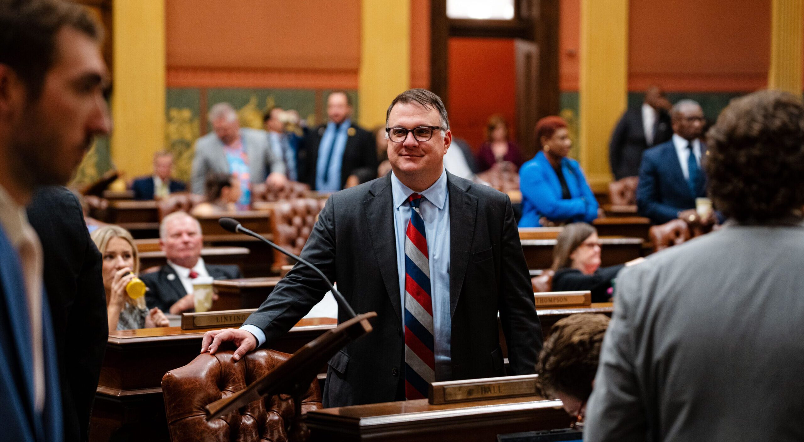 Th_Midwesterner's tweet card. An extensive ethics and transparency overhaul initiative championed by Speaker Matt Hall has now become official state law. Gov. Gretchen Whitmer signed Hall’s Ethics, Accountability, and Transpare...