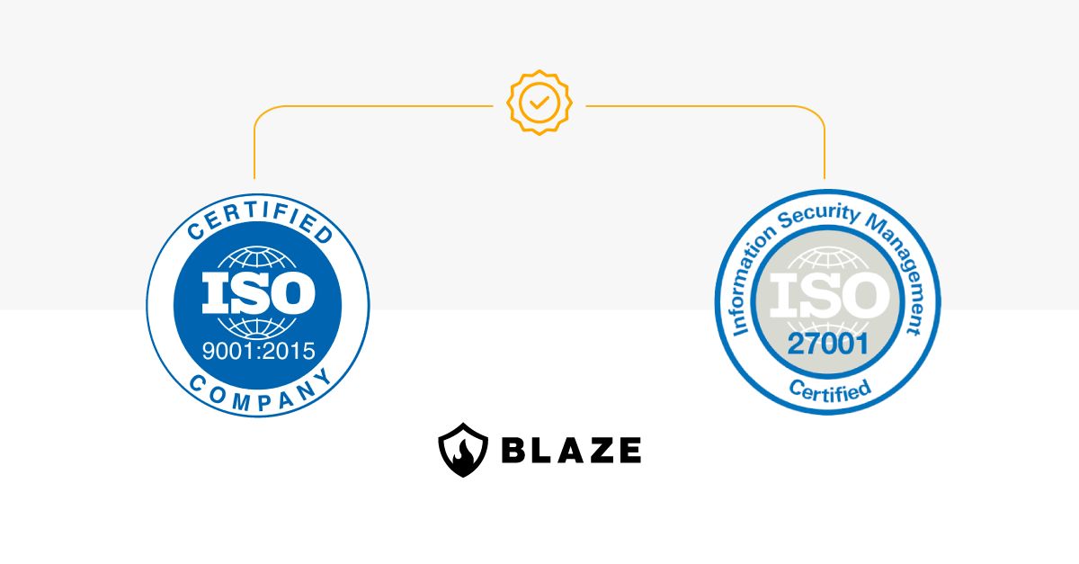 blazeinfosec's tweet card. We’re proud to share that we have renewed our #ISO 9001 and ISO 27001 certifications as part of our commitment to quality and security. What does this mean? 🔒 ISO 27001 ensures we maintain the...