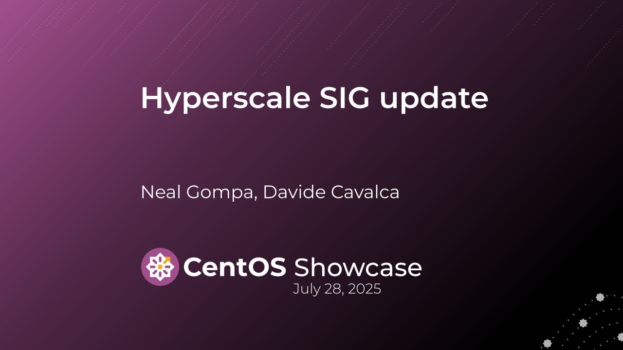 CentOS's tweet card. Hyperscale SIG update