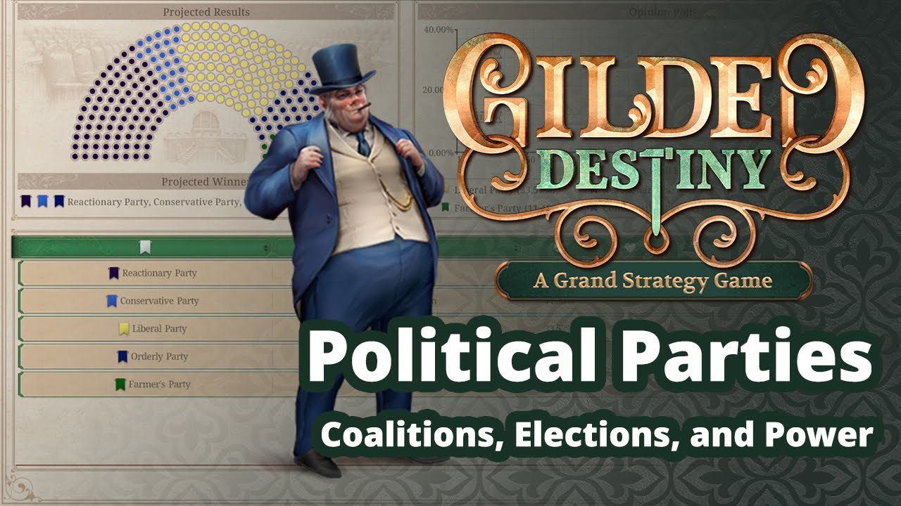 GildedDestiny's tweet card. Coalitions and Elections: Political Parties in Gilded Destiny (Dev...