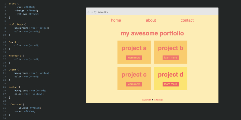 HeyDesigner's tweet card. By Per Harald Borgen One of the best use cases for CSS Variables is theme creation. And by that, I don’t only mean changing themes for your entire app, as that’s probably not something you need to do...
