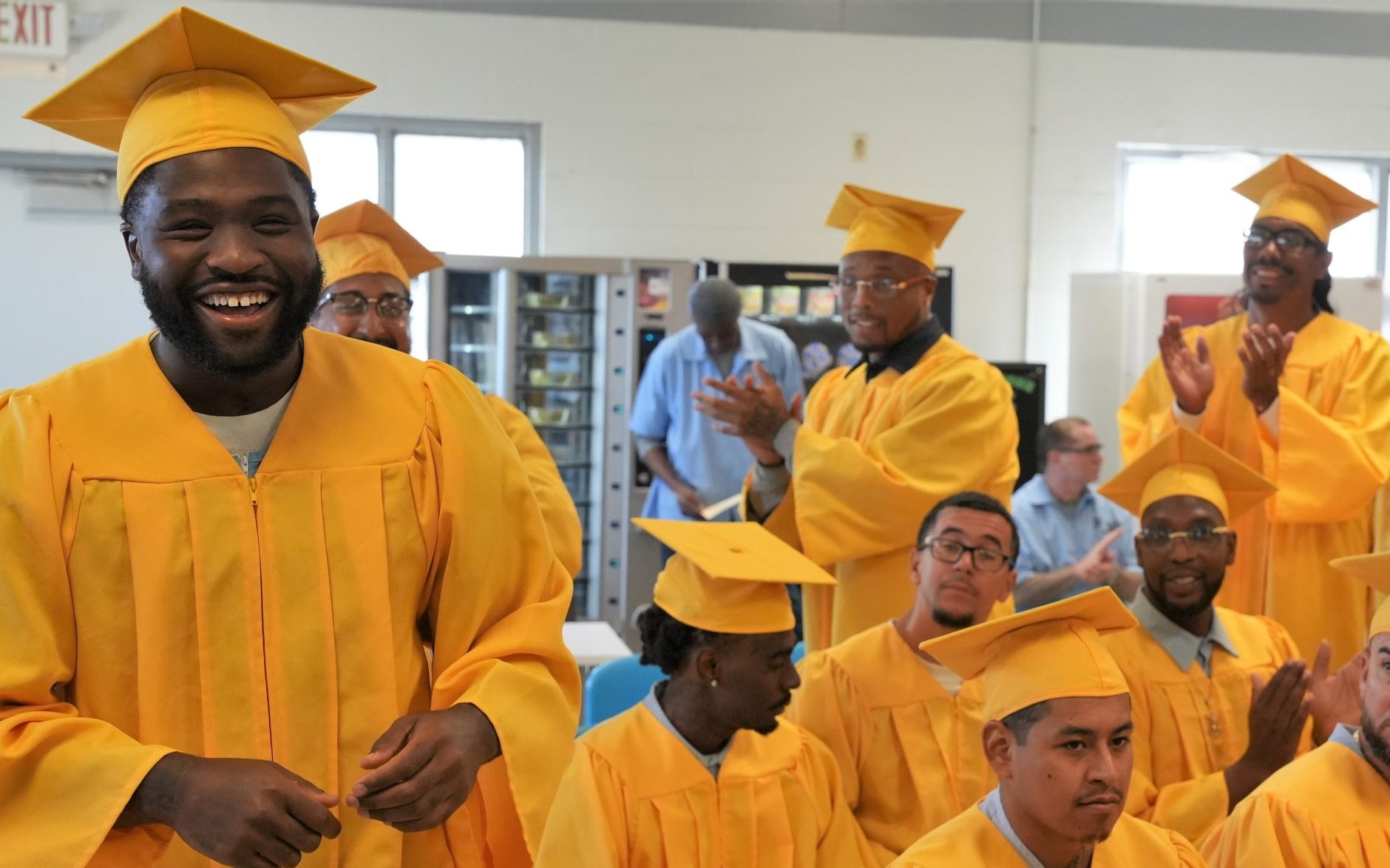 CACorrections's tweet card. California State Prison-Solano celebrated over 70 graduates earning GED and high school diplomas as well as other certificates.