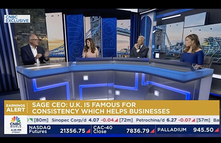 ThomasForfer's tweet card. One week, one message and what a way to land it. Here's what we said : 'Sage is solving SMBs most pressing problems through our AI innovation' and here's how it felt... 📈 Sage H1 Results: A story of...