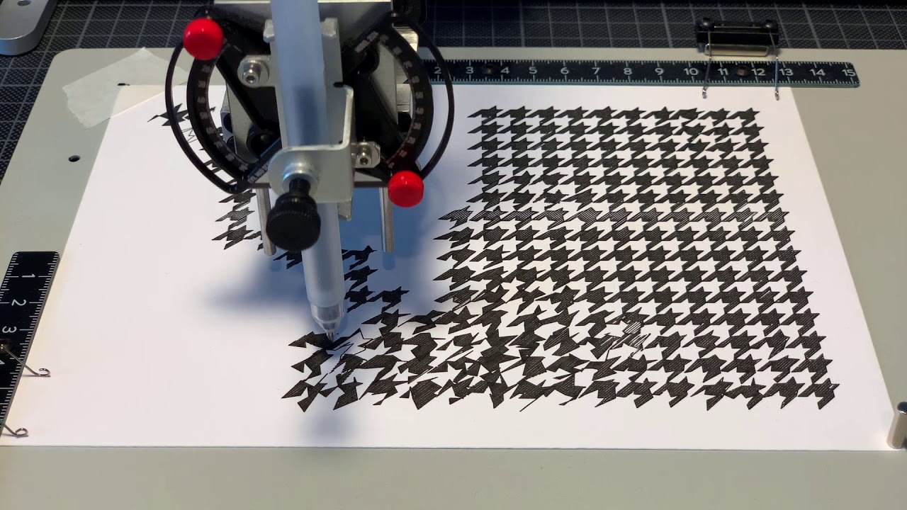 plottervision's tweet card. Inktober - Teeth on the Axidraw V3/A3 Pen Plotter