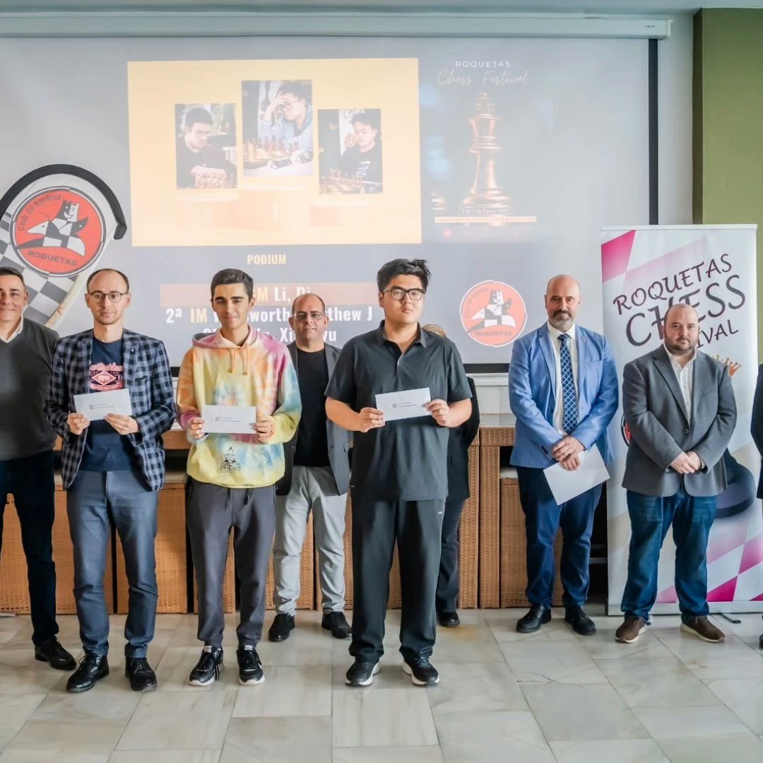 ChessTopics's tweet card. After triumphing at the Lorca Chess Open, Li Di won his second tournament in Spain, this time Roquetas Chess Open 2025!