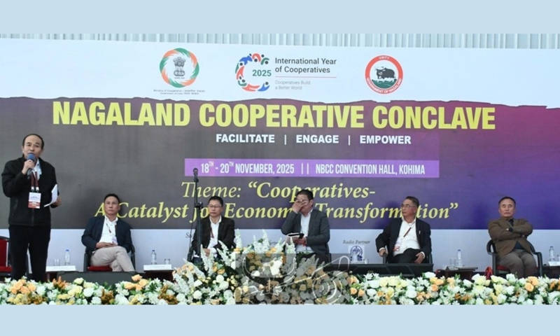 NENowNews's tweet card. Nagaland Cooperative Conclave highlights NERAMAC, NCEL, and APEDA’s efforts to boost farmer support, exports, and cooperative growth.