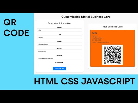qasim_dev's tweet card. QR Code Generator | Digital Business Card with QR Code in JavaScript...