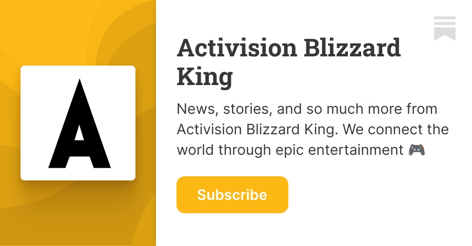 ATVI_AB's tweet card. News, stories, and so much more from Activision Blizzard King. We connect the world through epic entertainment 🎮. Click to read Activision Blizzard King, a Substack publication with tens of thousa...