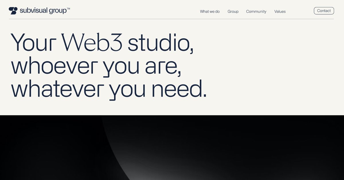 groupsubvisual's tweet card. In all of Web3, from idea to market. We deliver custom software solutions, product development, and trusted brands.