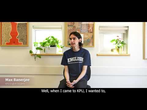 KPUArts's tweet card. English Student Testimonial - Max Banerjee
