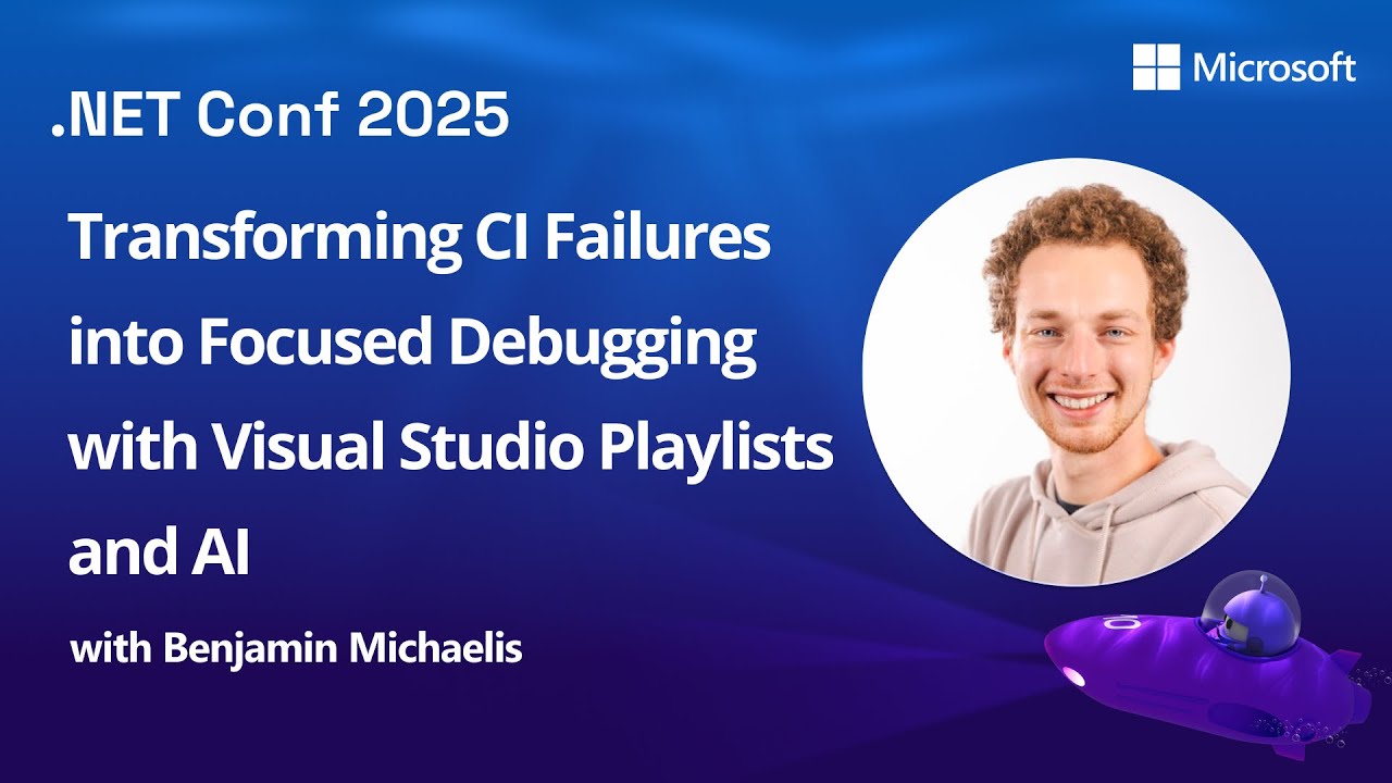 BenMichaelis's tweet card. Transforming CI Failures into Focused Debugging with Visual Studio...