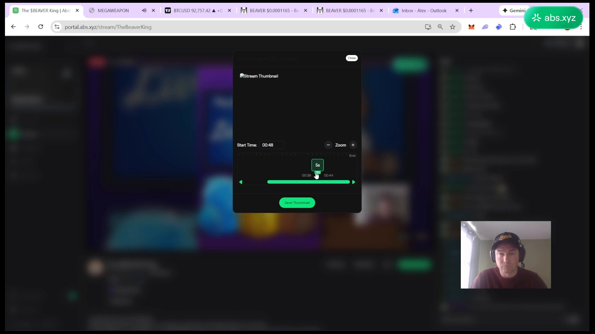 alex_moody's tweet card. The $BEAVER King