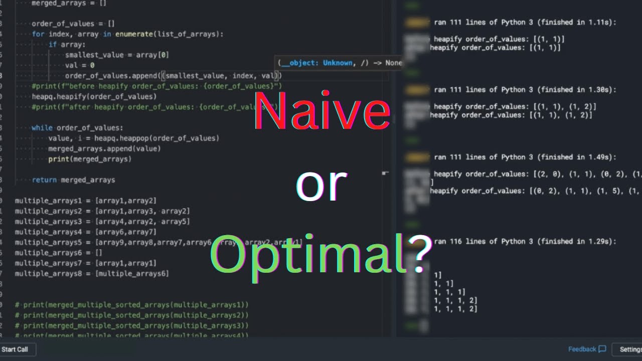 leetinterviews's tweet card. Deliberating between naive and most optimal approach | SWE Interview...