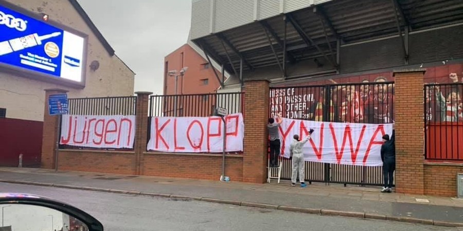 empireofthekop's tweet card. Some Liverpool fans have taken to Anfield to show Jurgen Klopp just what he means to them, after the German boss has faced a torrid time of late.